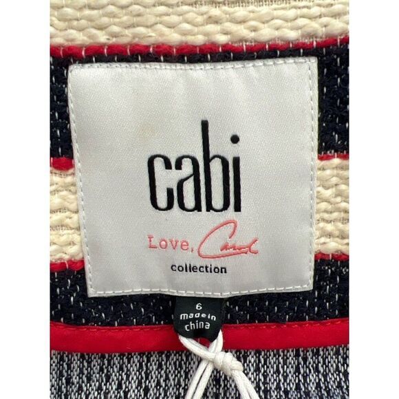 Cabi Women Cruise Nautical Striped Double Breasted Blazer Size 6 - Picture 11 of 13